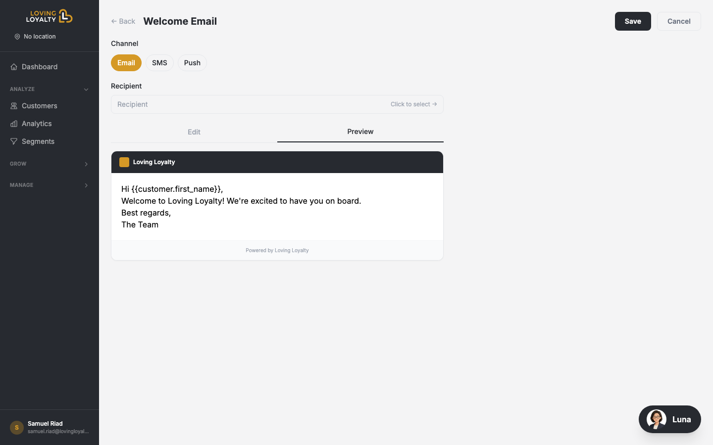 Preview tab showing rendered email