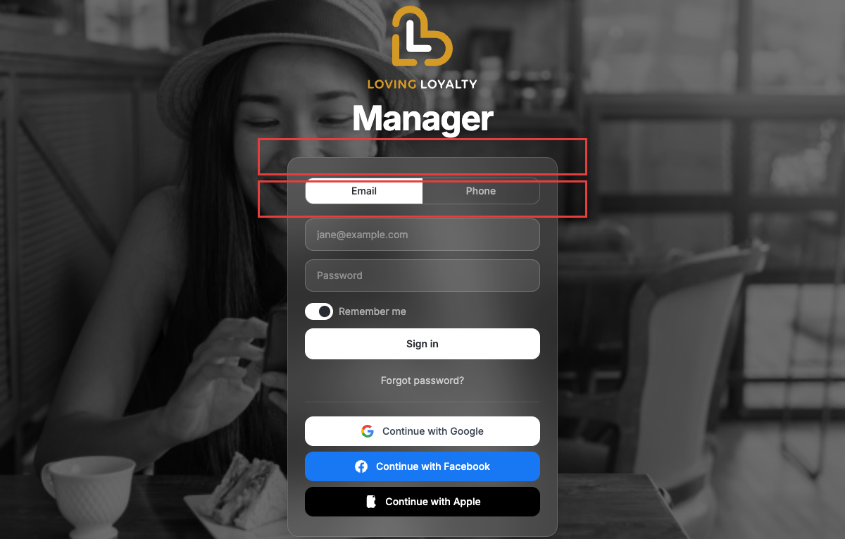 Forgot password screen showing email field and send reset link button